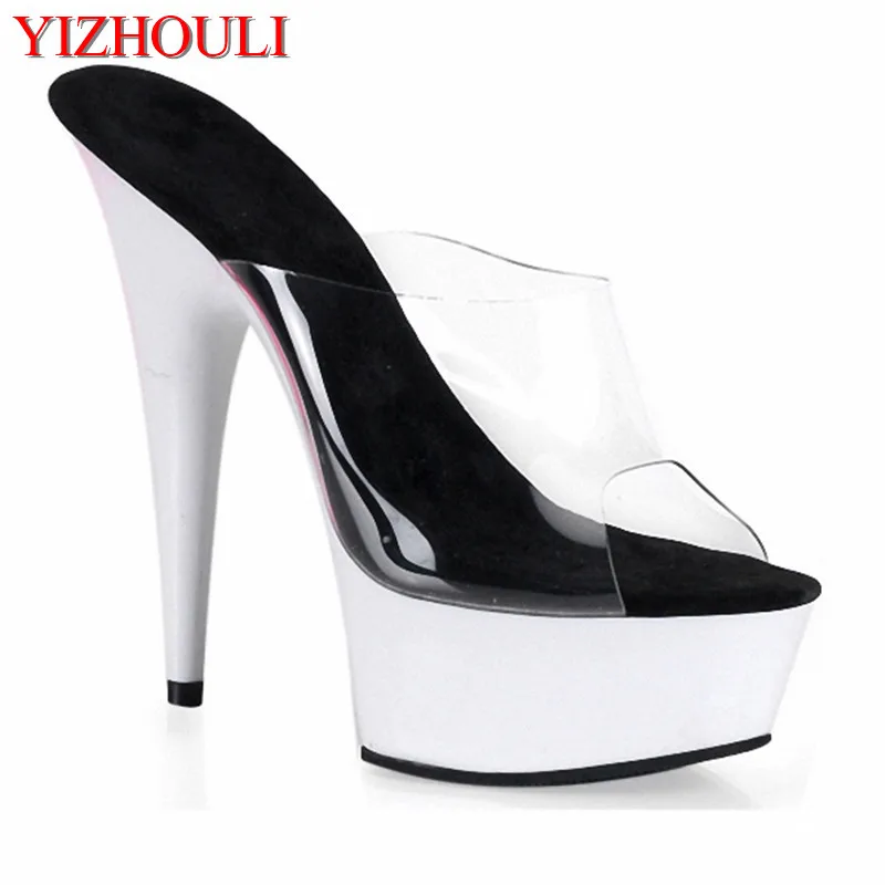 

Model 15 cm, stiletto sandals, 8 inch Princess nightclub heels, stage party walking slippers