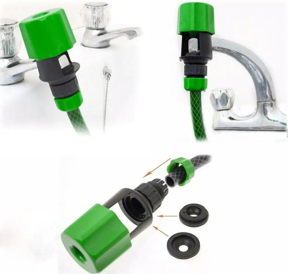 

Universal Kitchen Water Tap To Garden Hose Pipe Connector Mixer Adapter for Round & Square Taps PM0445