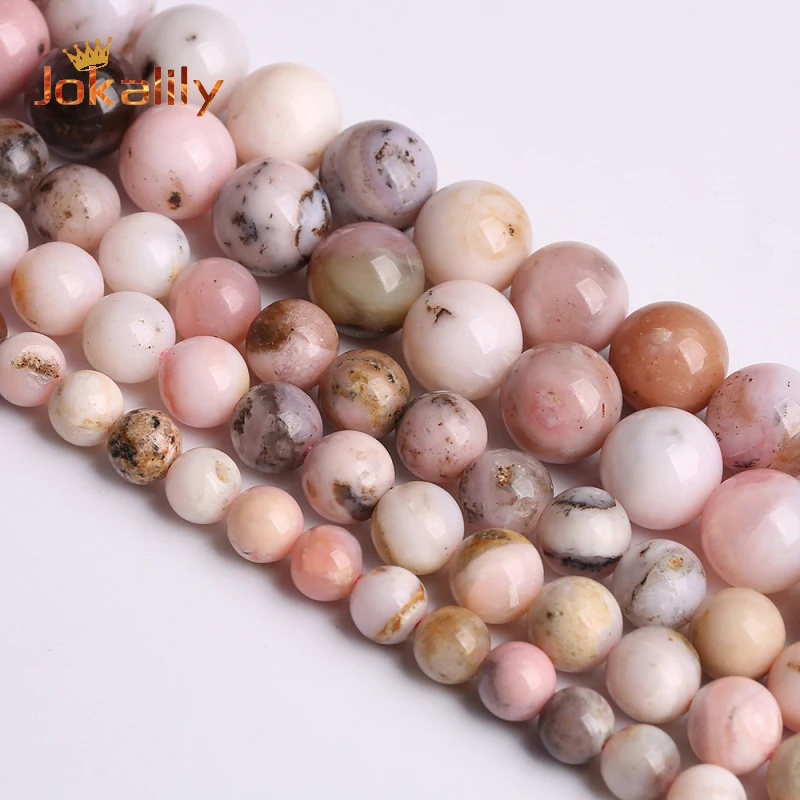 

A+ Natural Pink Opal Gemstone Beads Stone Round Loose Beads For Jewelry Making DIY Bracelet Necklace Accessories 6 8 10 12mm 15"