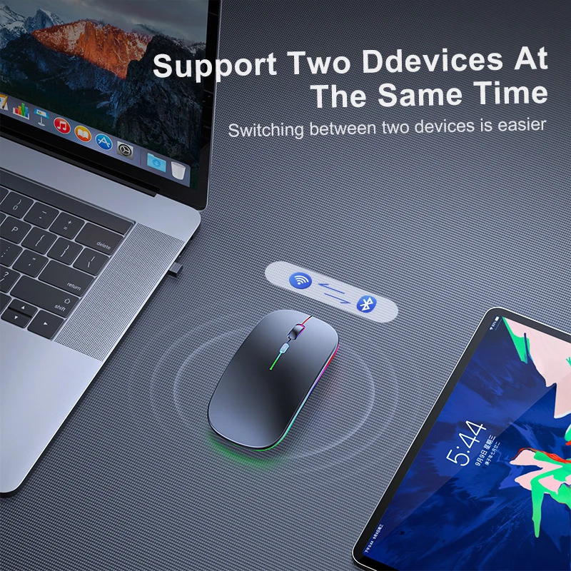 Rechargeable Wireless Mouse Computer Bluetooth Mouse Ergonomic Usb Mouse Silent Mause With Backlight RGB Mice For Laptop PC ipad