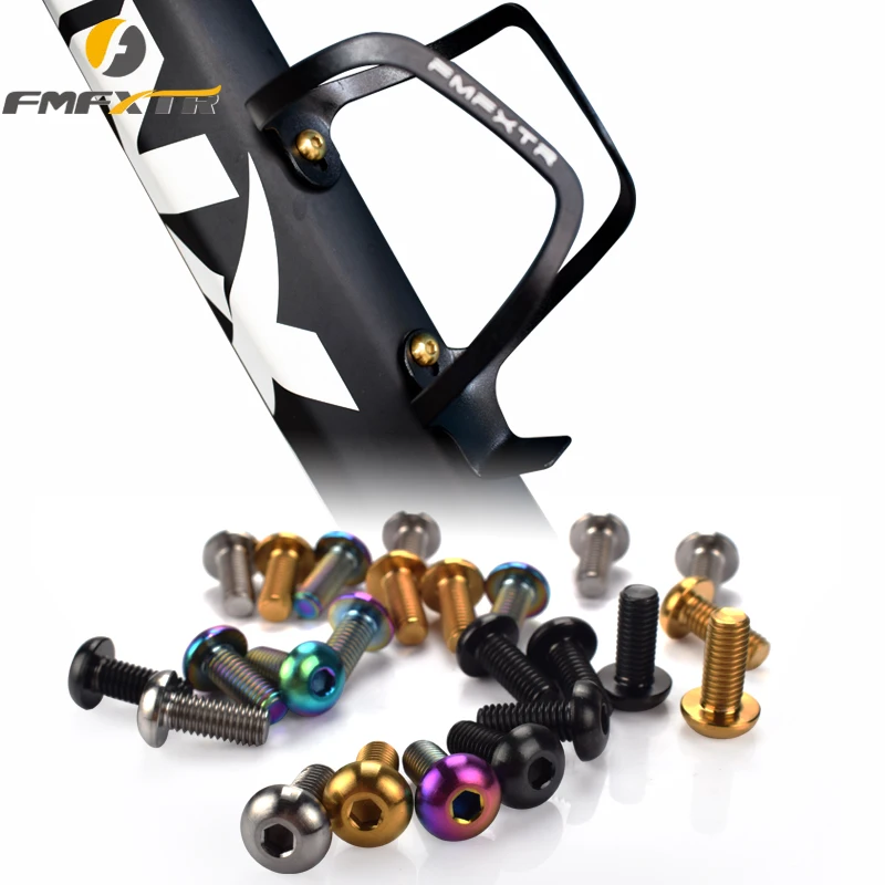 M5*12mm Ti Titanium Alloy Bicycle Bottle Cage Holder Screws MTB Mountain Road Bike Cycling Bike Water Cage Rack Colorful Bolts