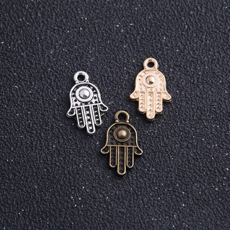 18pcs Charm Pendants Hamsa Hand /Palm Antique   12*20mm, wholesale Jewelry Making Charms