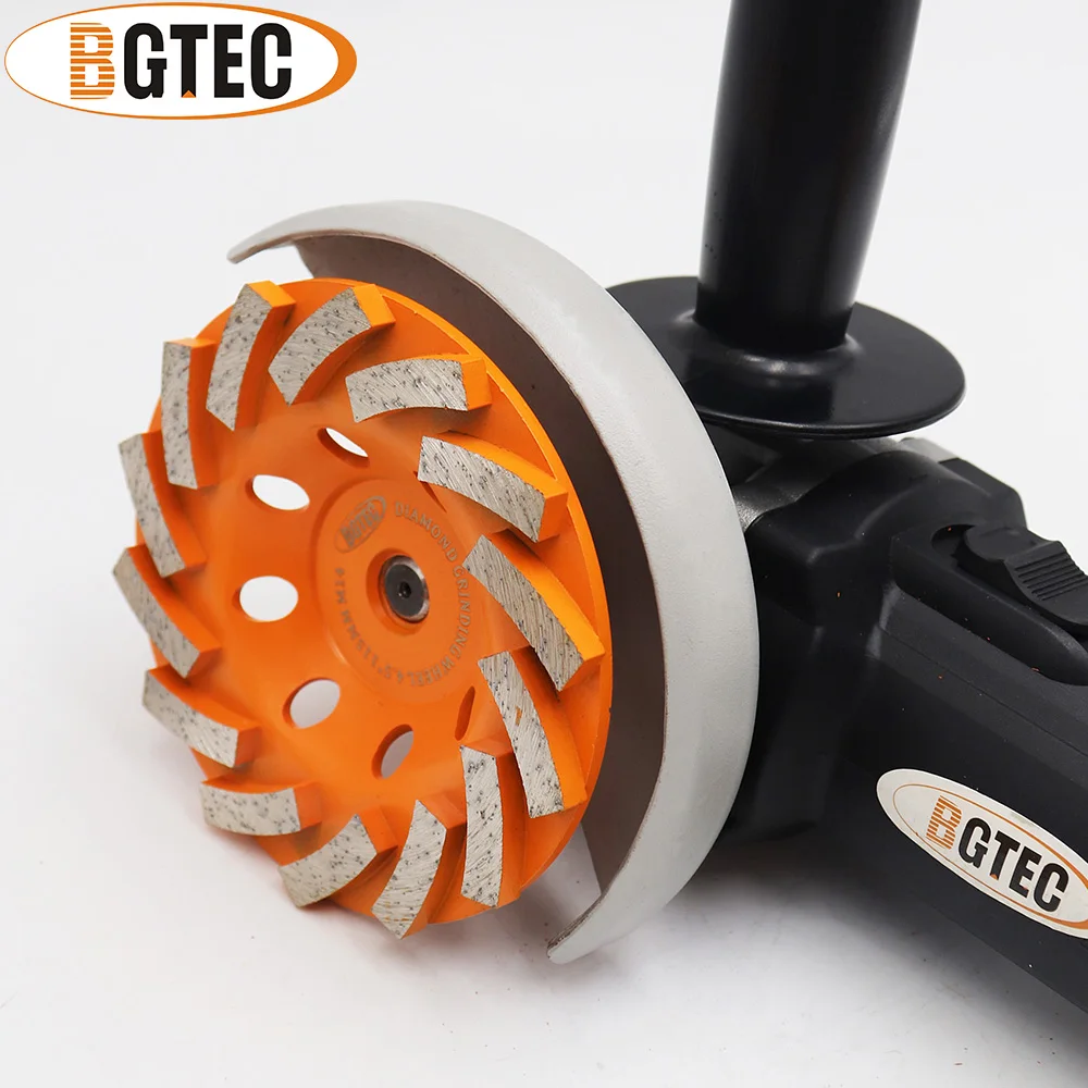 BGTEC 1pc 4\'\'/4.5\'\'/5\'\'/7\'\' Diamond Turbo Row Grinding Cup Wheel Grinding Polishing Disc for Concrete Masonry Brick Marble Plate