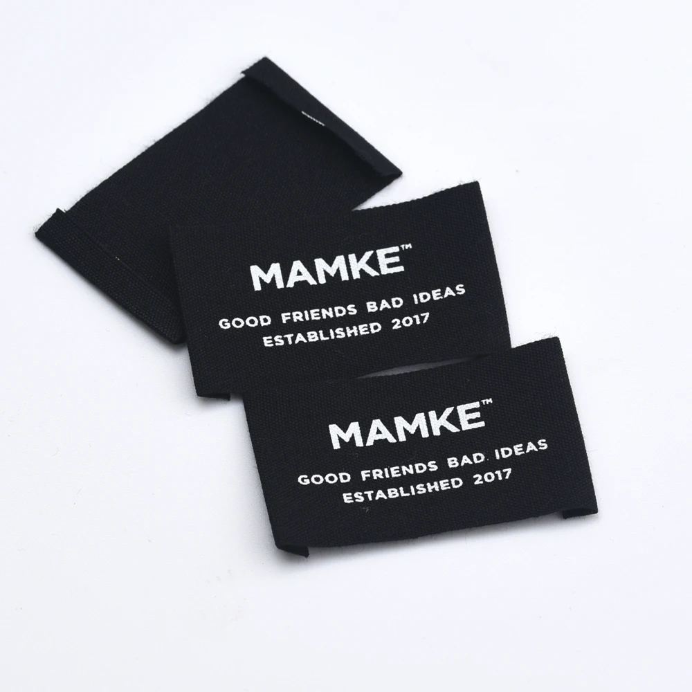 

Cotton Garment Labels, Customized Design, 1 Color Print, BIG Natural Black, Clothing Tags, Silk Screen