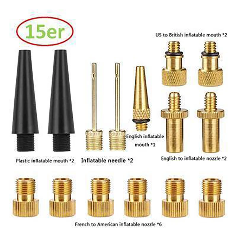 

Copper Inflator Pump Nozzle Kit Presta Schrader Valve Adapter Tube Bicycle Valve Adaptors For Road & MTB & Fixie Bike Tire Pump