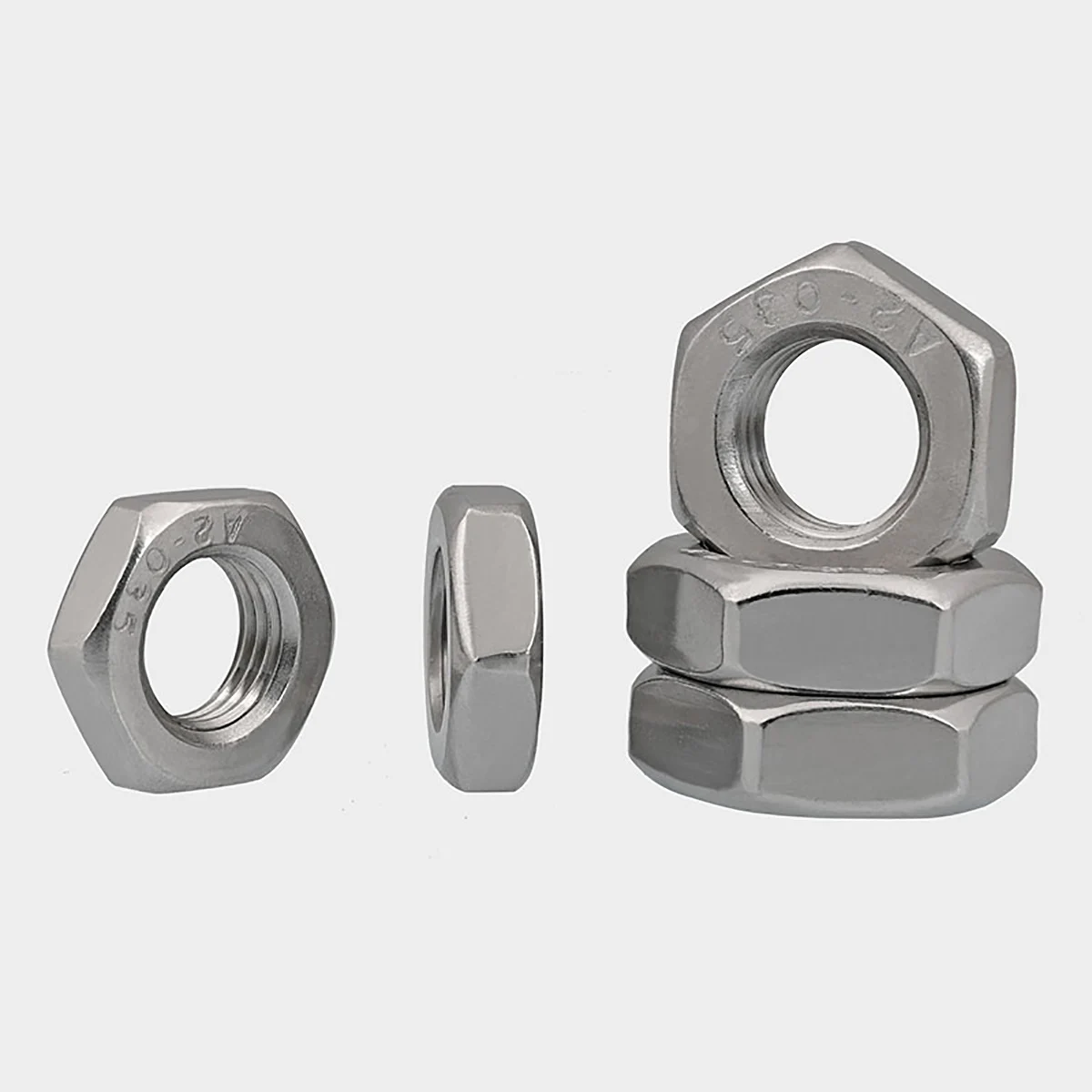 304สแตนเลสด้ายด้ายย้อนกลับหกเหลี่ยมบางถั่ว M8-M24ด้ายซ้าย Fine Pitch Hex บางถั่ว
