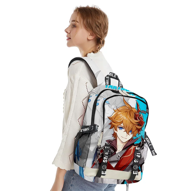 Genshin Impact wasserdichte Kinder Schult aschen für Jungen Mädchen Rucksack ortho pä dische Schule Rucksack Grundschule Schult asche Bücher tasche