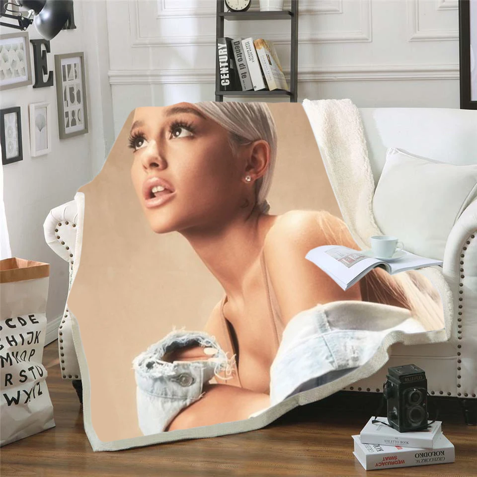 Ariana Grand Fleece Blanket Plush 3d Printed for Adults Sofa Sherpa Fleece Bedspread Wrap Throw Blanket style-10