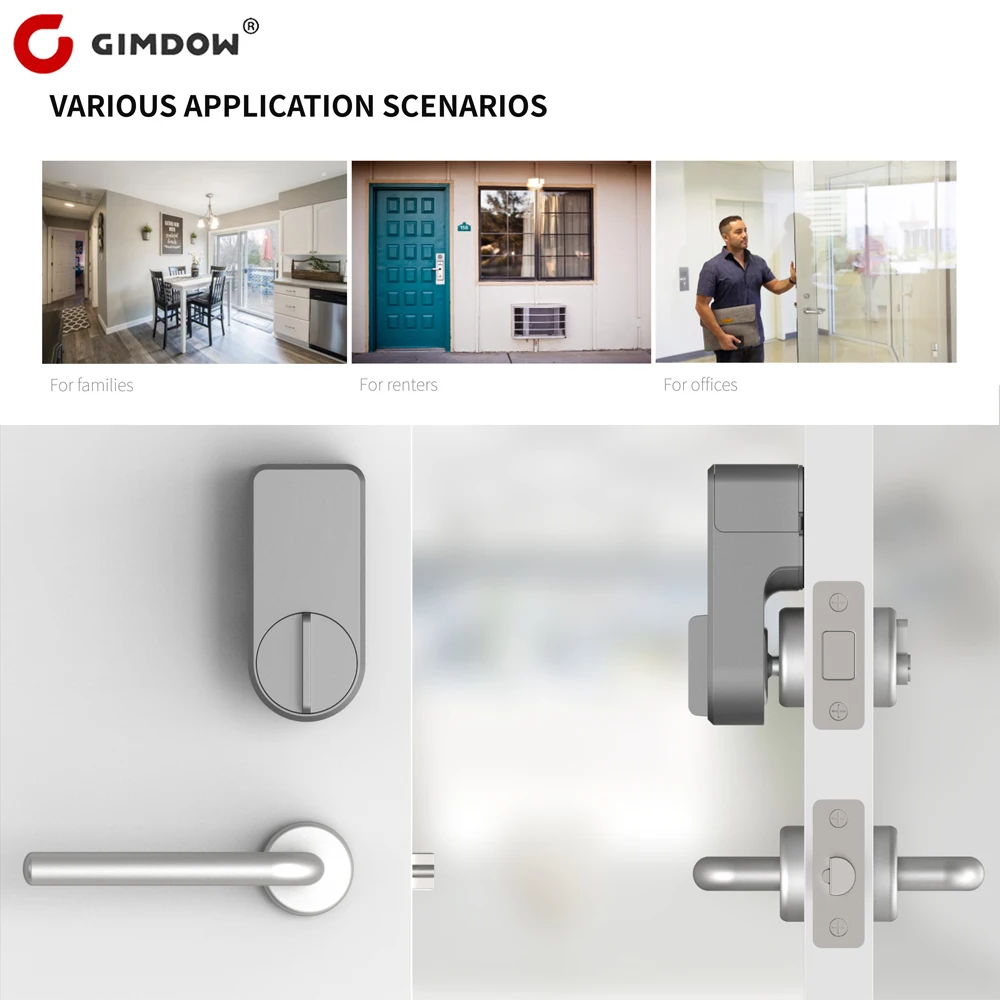 Tuya APP Smart Lock GIMDOW Password Lock Hotel Apartment Intelligent Sticker Installation Bluetooth-compatible Electronic Lock