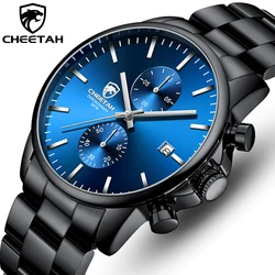 CHEETAH-reloj deportivo de cuarzo para hombre, cronógrafo de pulsera, de acero inoxidable, resistente al agua