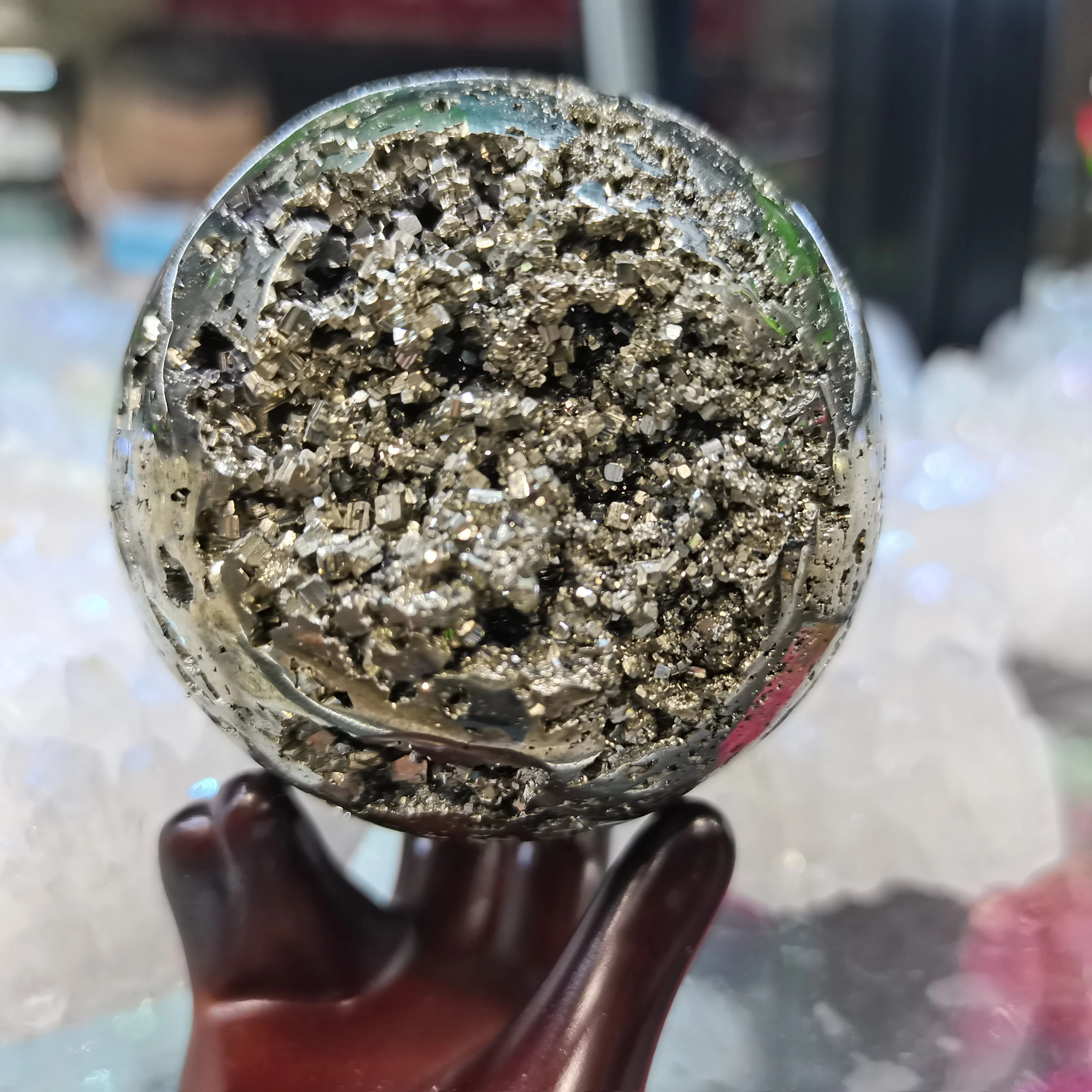 

Natural chalcopyrite crystal ball ball natural stone handicraft used in feng shui collection home decoration