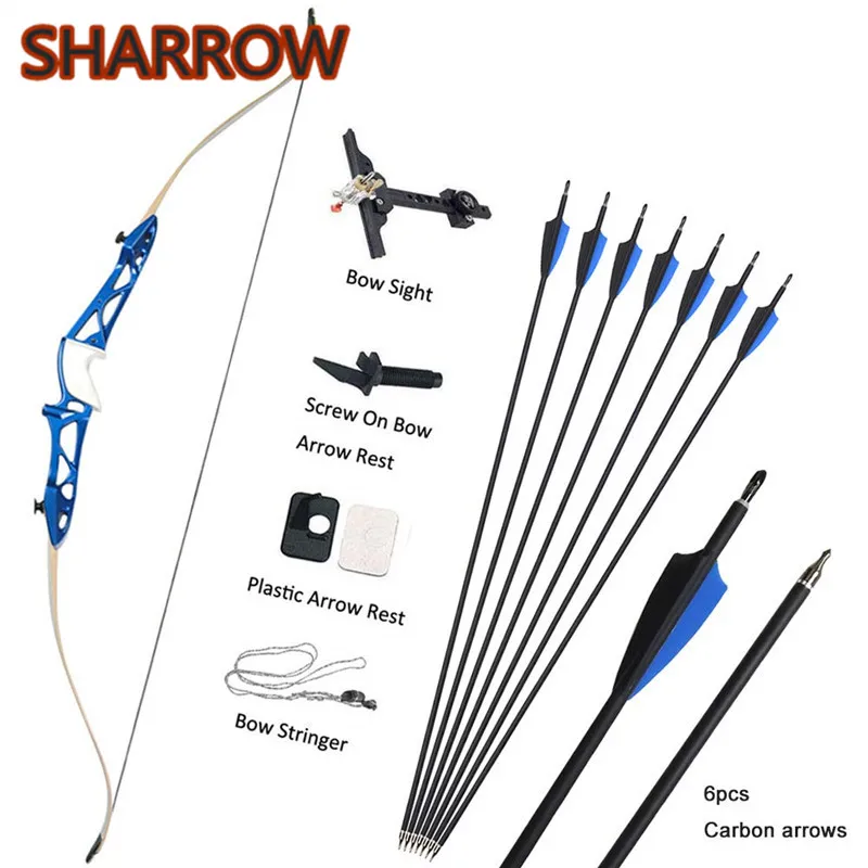 

70" Archery Recurve Bow Takedown 14lbs-40lbs Hunting Recurve Bows Carbon Arrows Set For Shooting Competition Game Accessories