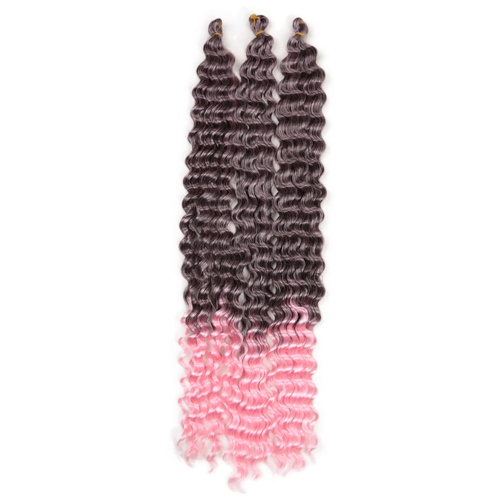 Golden Beauty 28inch Deep Twist Crochet Braiding Hair Twist Braids Pink Grey Brown 22inch Blonde Deep Curly Wave For Black Women