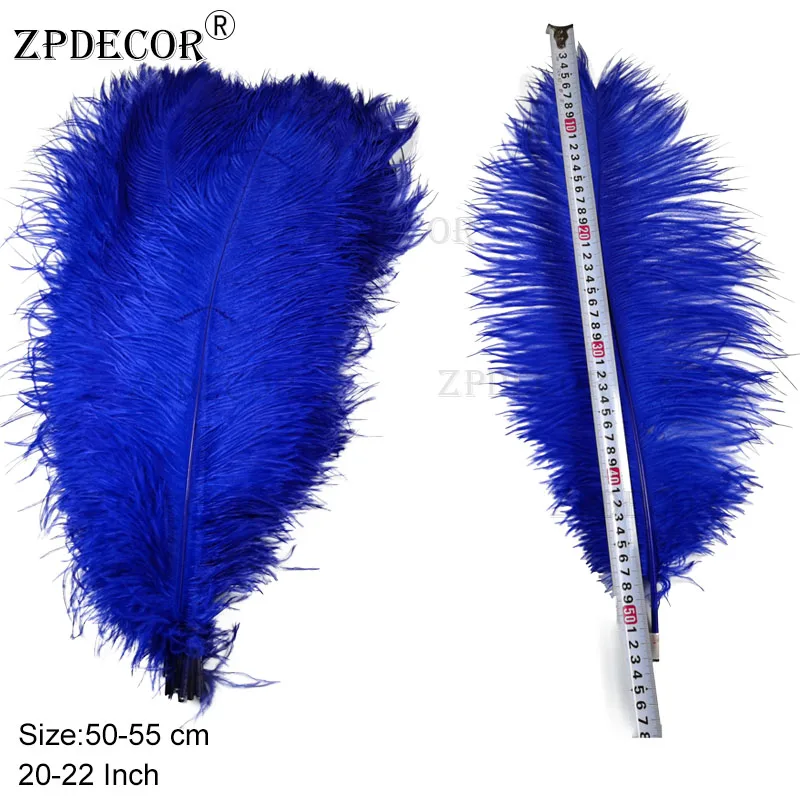 ZPDECOR Feather 20-22 Inch 50-55 CM  Frist-Grade Ostrich Feather for Party and clothing accessories