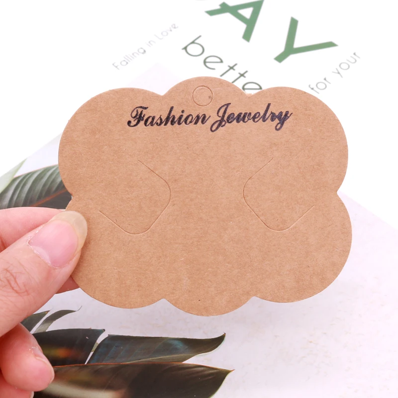 Newly Brown Hairpin Display Cards 100pcs/lot Concise View Fashion Jewelry Packing Paper Labels 6.8x8.7cm Hair Clip Price Tags