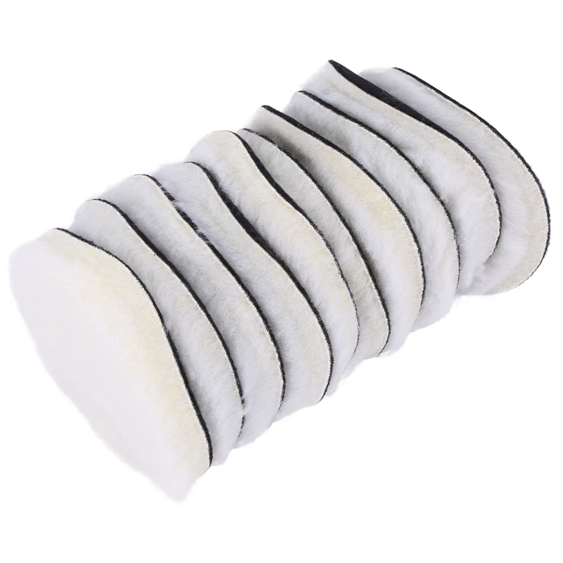 자동차 광택 왁싱 패드, 양모 광택기 보닛, 자동차 페인트 케어, 양모 연마 패드, 125mm, 5 인치, 10 개