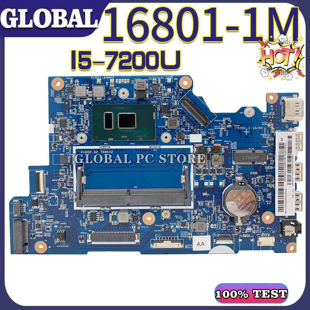 

KEFU 16801-1M I5-7200U UMA Notebook Mainboard For Acer Spin 5 SP513-51 Laptop Motherboard Test 100% OK