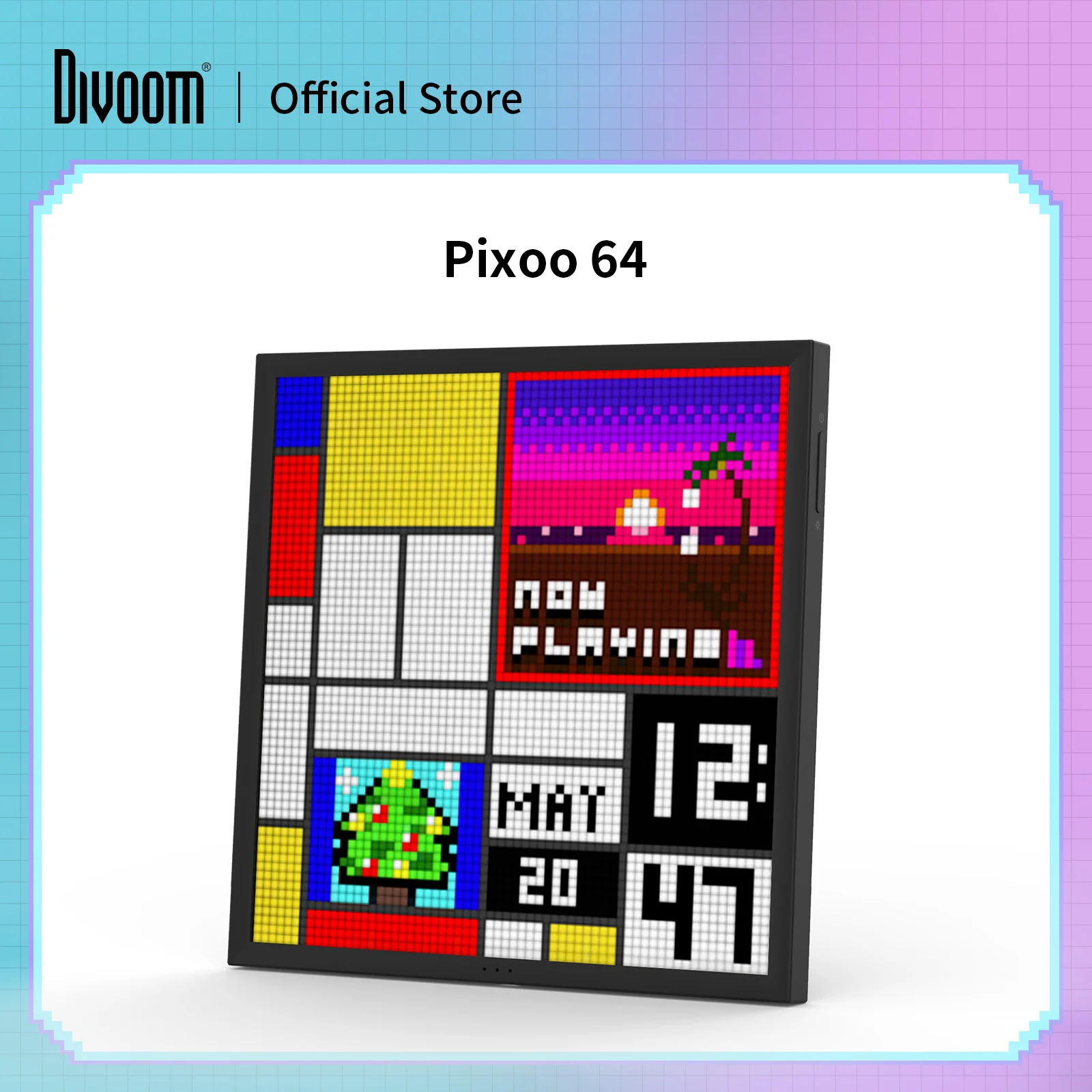 Divoom Pixxo 64 中古品 Divoom Pixoo 64 Digital Photo Frame with 64*64 Pixel Art LED