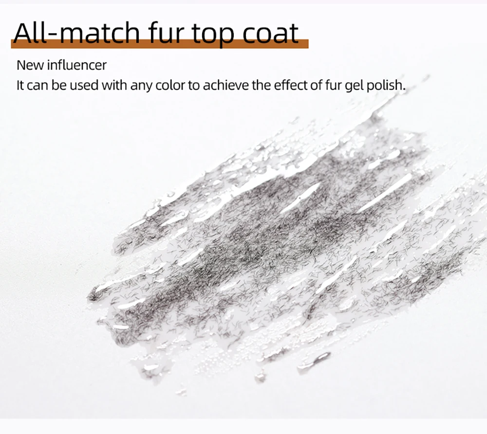 Vendeeni 15ml Faux-Fur-Effekt Gel-Nagellack, Top- und Base-Coat erforderlich, Matt-Effekt UV Soak-Off Gel-Lack, Nagelkunst-Maniküre-Gel – Detail 4