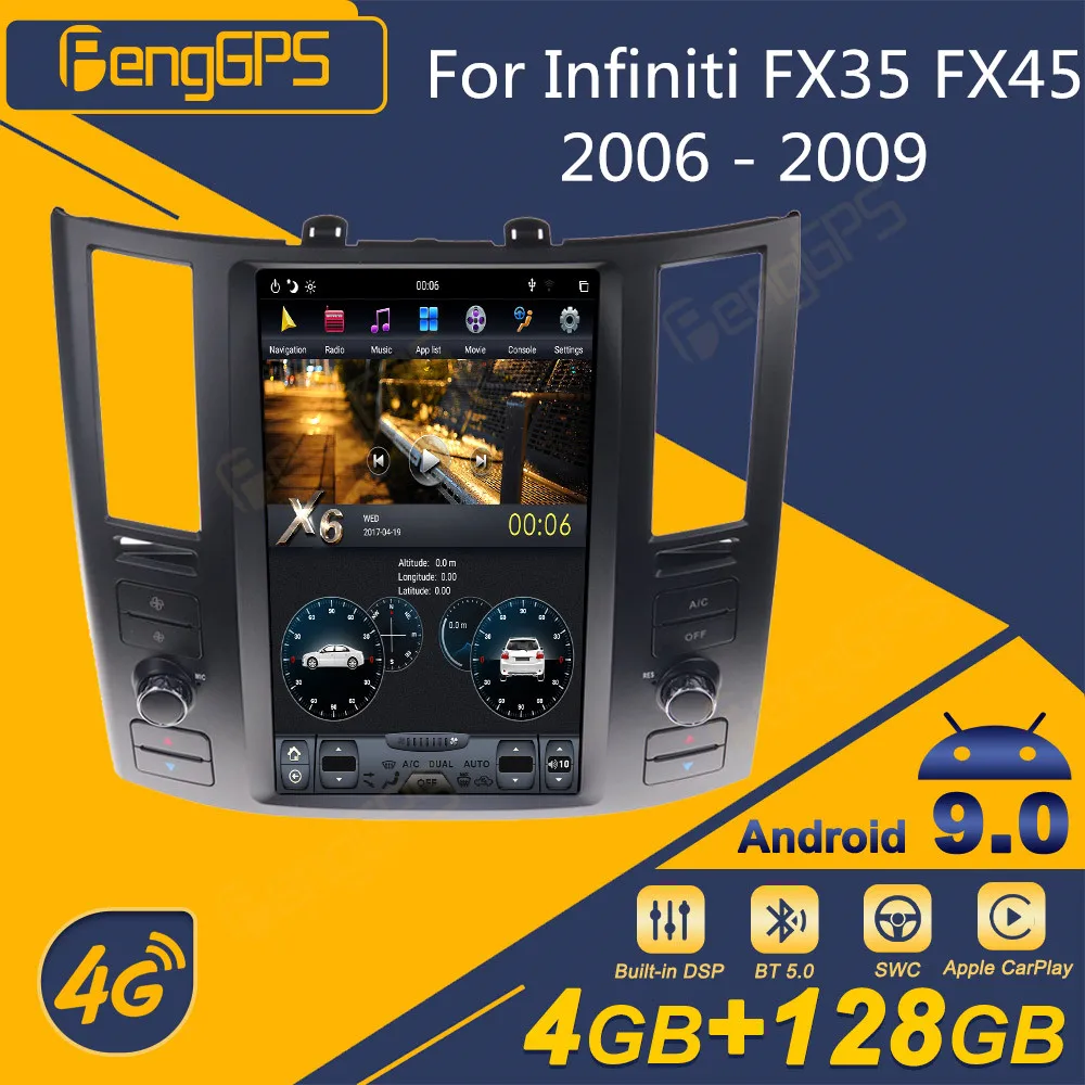 

Автомагнитола для Infiniti FX35 FX45 2006-2009, Android, экран Tesla, 2Din стереоприемник, Авторадио, мультимедийный плеер, GPS-навигатор