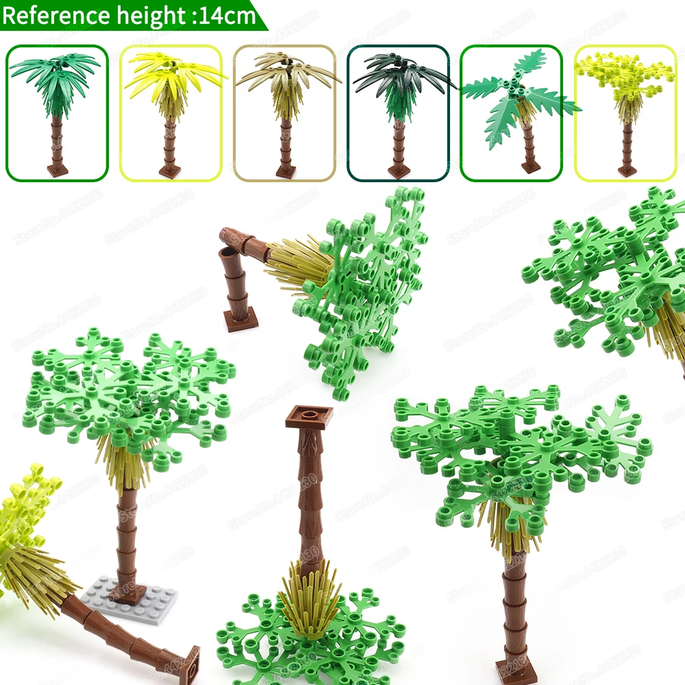 Mini Banyan Tree Building Block Moc Plant Assembly Figures Trees Tropical Forest Scenes Jungle Survive Model Child Diy Gift Toys