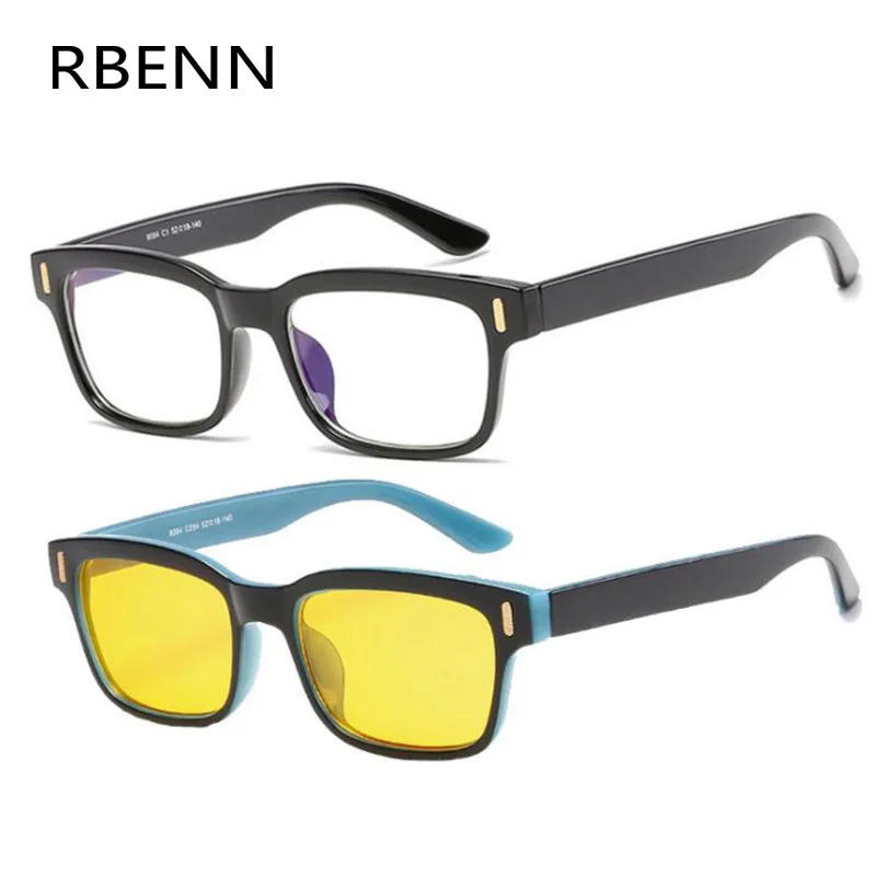 RBENN Anti Blue Rays Computer Glasses Men Women Blue Light Blocking Gaming Glasses Anti-fatigue Eyewear With Yellow Lense