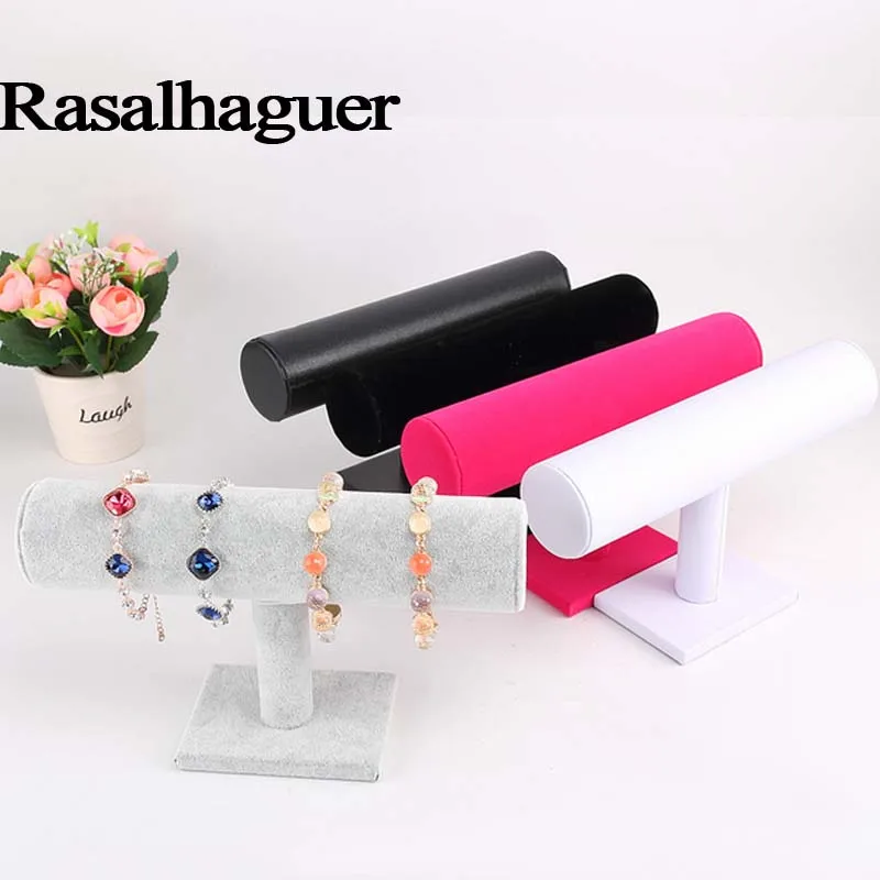 New  Arrival  Velvet Bracelets Chain Watch T-Bar Rack Jewelry Hard Display Stand Holder Jewelry Organizer Hard Display Stand