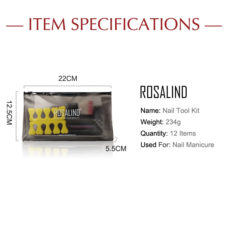 ROSALIND Set Manicure tagliaunghie in acciaio inossidabile forbice cuticola tronchesi accessori per unghie per la rimozione di smalto Gel strumento per la cura delle unghie