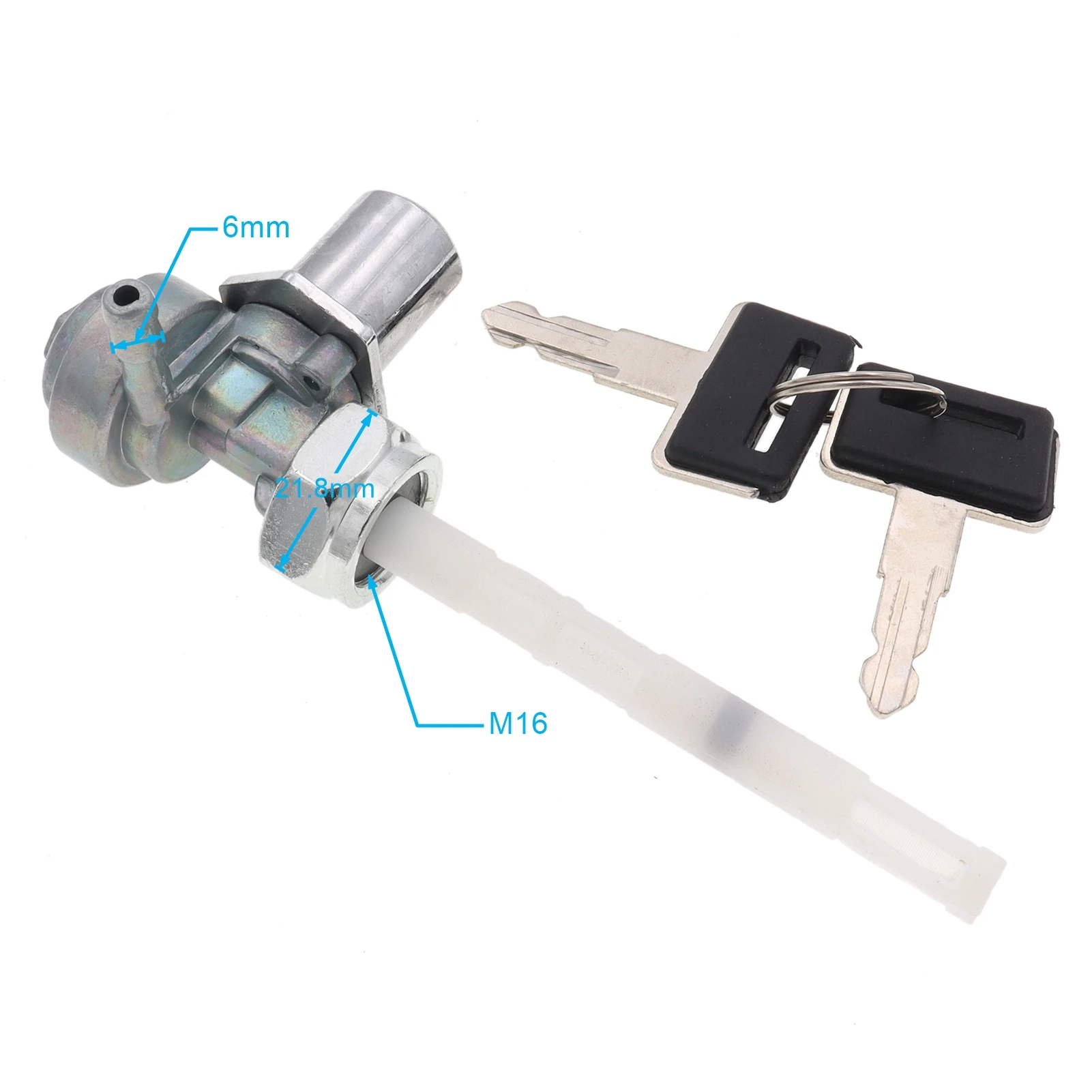 Gas Tank Fuel Switch Gasoline Faucet Shut Off Valve Pump Tap Petcock with Anti-theft Lock Key for CG CBT XF Motorcycle