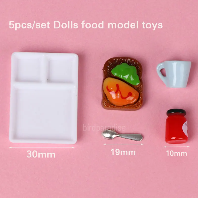 5 Cái/bộ Nhà Búp Bê Mini Bánh Mì Nướng Bánh Mứt Đĩa Dùng Tiệc Cốc Thìa Đồ Chơi Cho Blyth Barbies Nhà Búp Bê Đồ Chơi Nhà Bếp Accessoreis