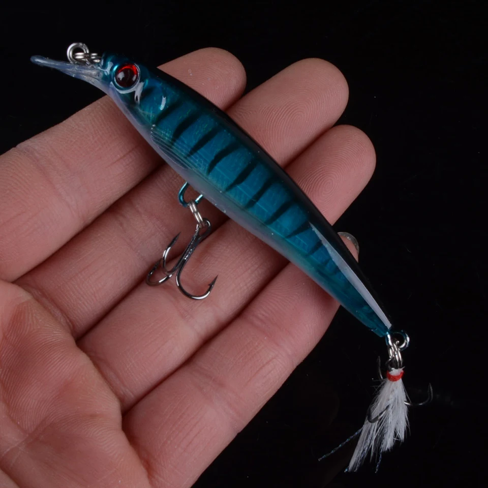 Fishing Lure Minnow Wobblers Pencils Hard Bait with Feather Hooks Fishing Tackle 7G 9CM Isca Artificial Bait Crankbaits Swimbait