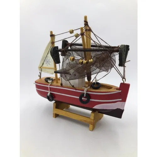 Çiko Toys Sailboat Wooden Ship Scale Model Small Size 15x15 cm