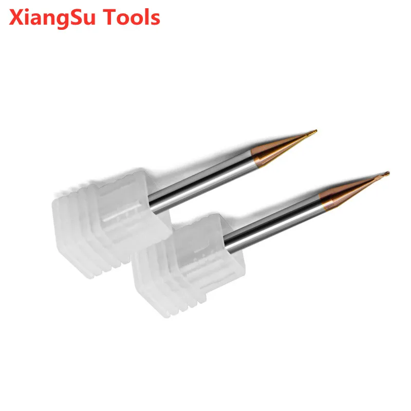 R0.1-R0.2-R0.3-R0.4-R0.45 مللي متر مايكرو أداة 2 الناي HRC55 الكرة نهاية الأنف مطحنة CNC راوتر كربيد قطع الطحن آلة ل فولاذ