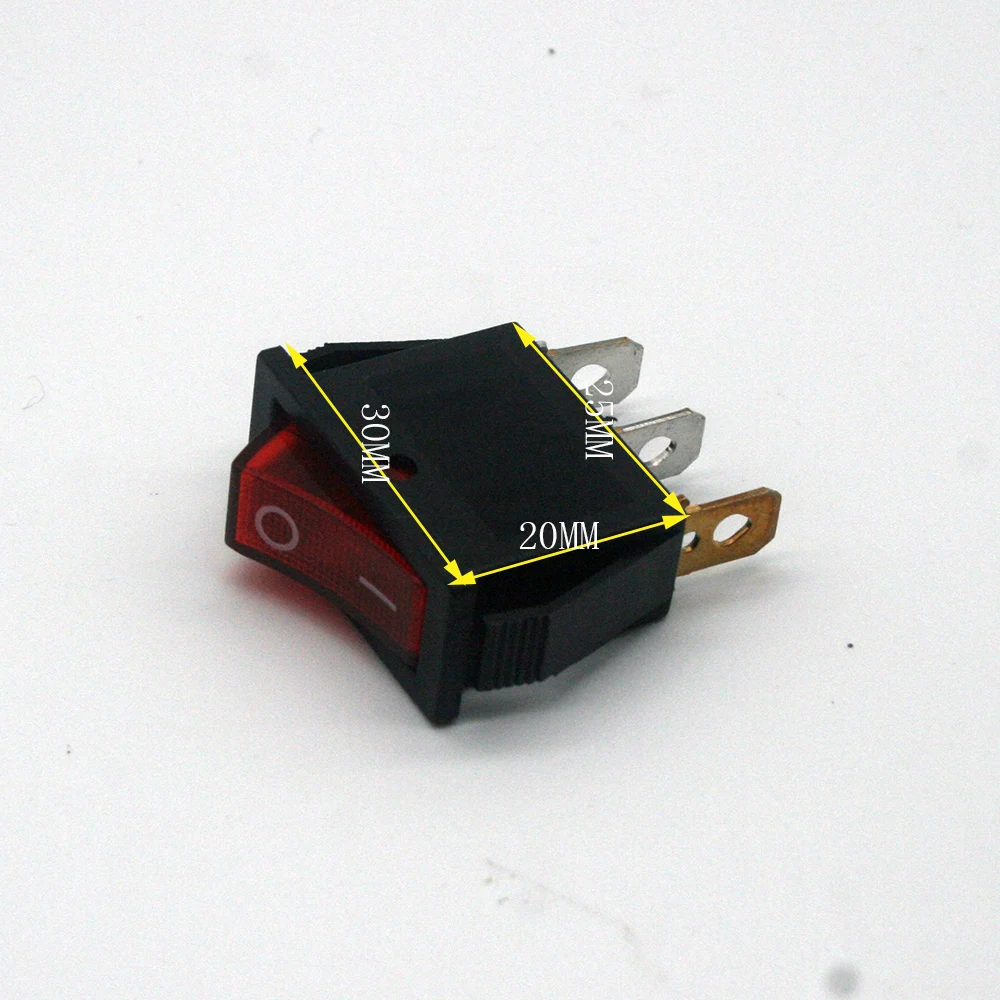 1pcs KCD3 Self-locking Rocker Switch ON-OFF 2 Position 3 Pin Electrical equipment With Light Power Switch 16A 250VAC/ 20A 125VAC