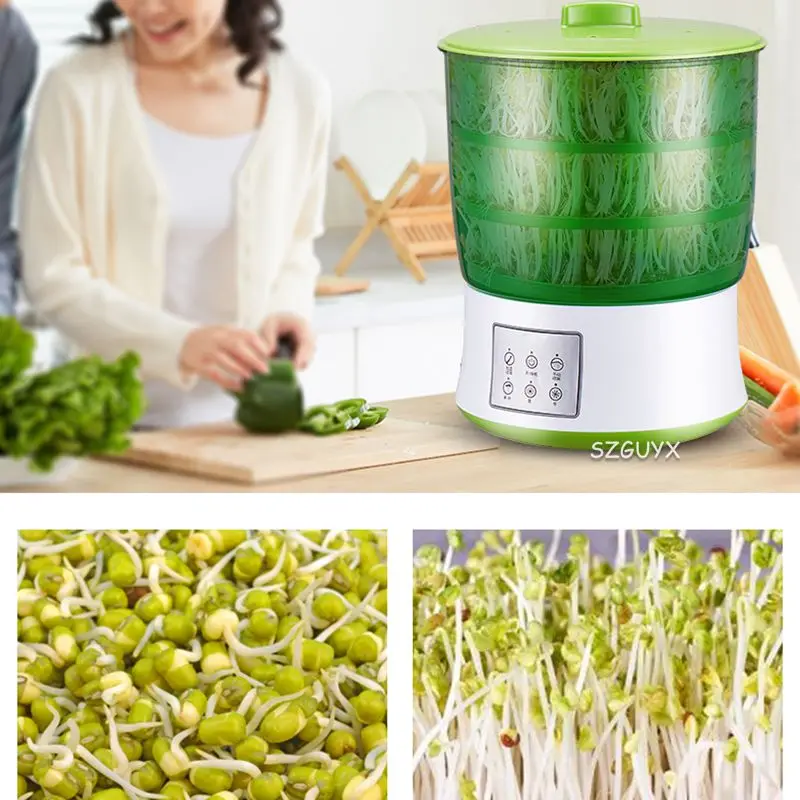 Digital Home DIY Bean Sprouts Maker Thermostat Green Seeds Growing Germinator Automatic Vegetable Seedling Growth Bucket Machine