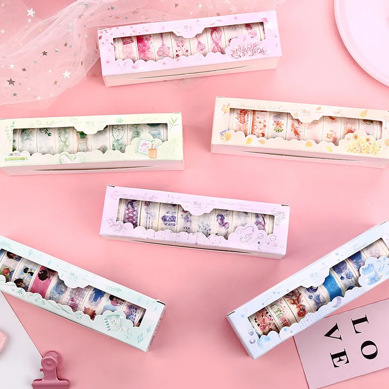 

10 Pcs / Set washi tape plant stationery Kawaii washi Creative masking tape washitape scrapbooking cinta adhesiva decorativa