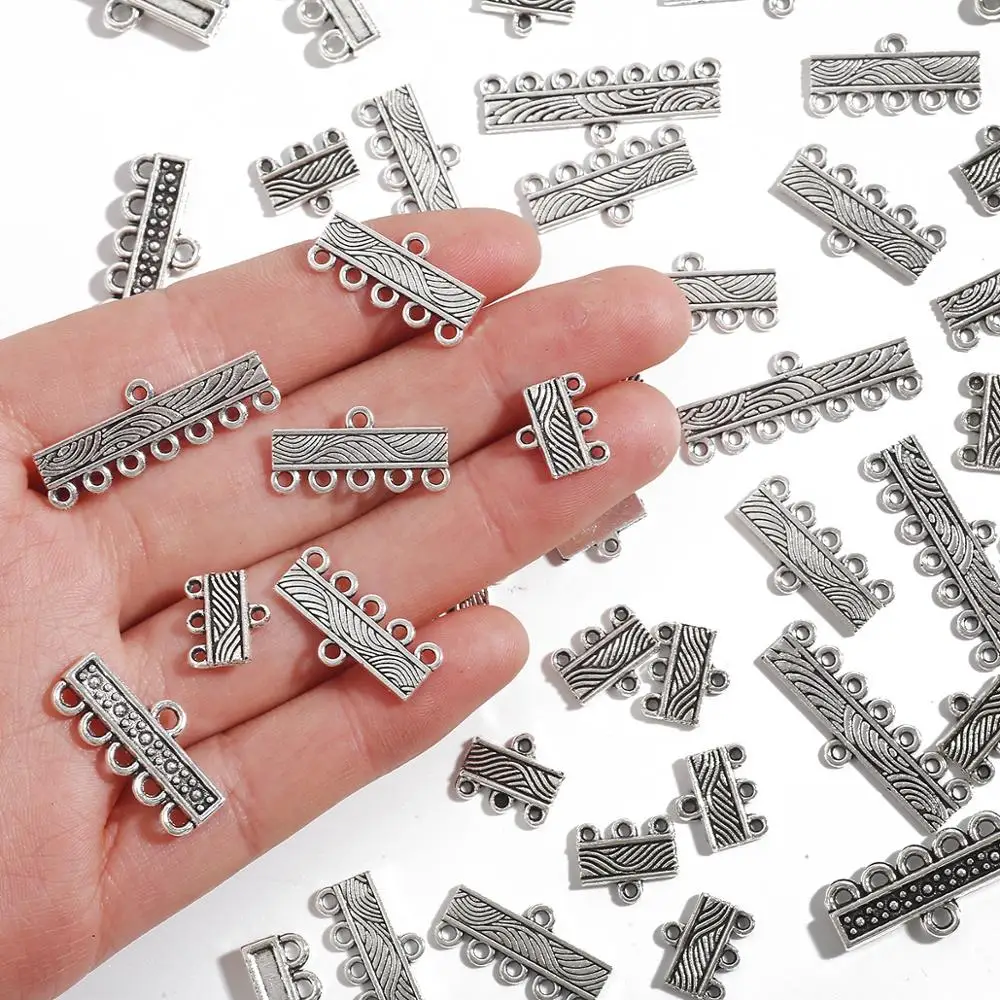 10pcs Tibetan Silver Bracelet Buckle Spacer Beads Pendant Tibetan Retro DIY Bracelet Necklace Pendant Charms Diy Jewelry Making