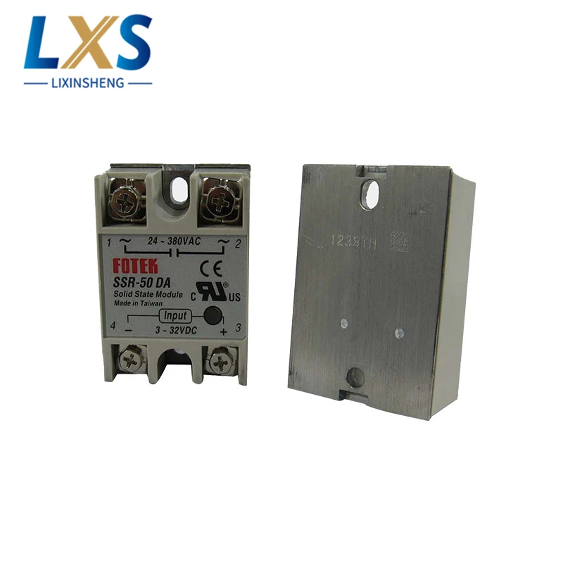 مرحل صناعي SSR-50DA 50Amp 3 ~ 32VDC إلى 24 ~ 380VAC مرحلة واحدة DC-AC SSR مرحل الحالة الصلبة
