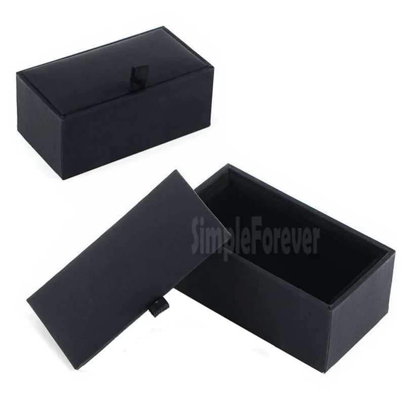 100pcs Black Shirt Cufflink Box Sleeve Button Box Gift Box Jewelry Packaging Boxes Organizer