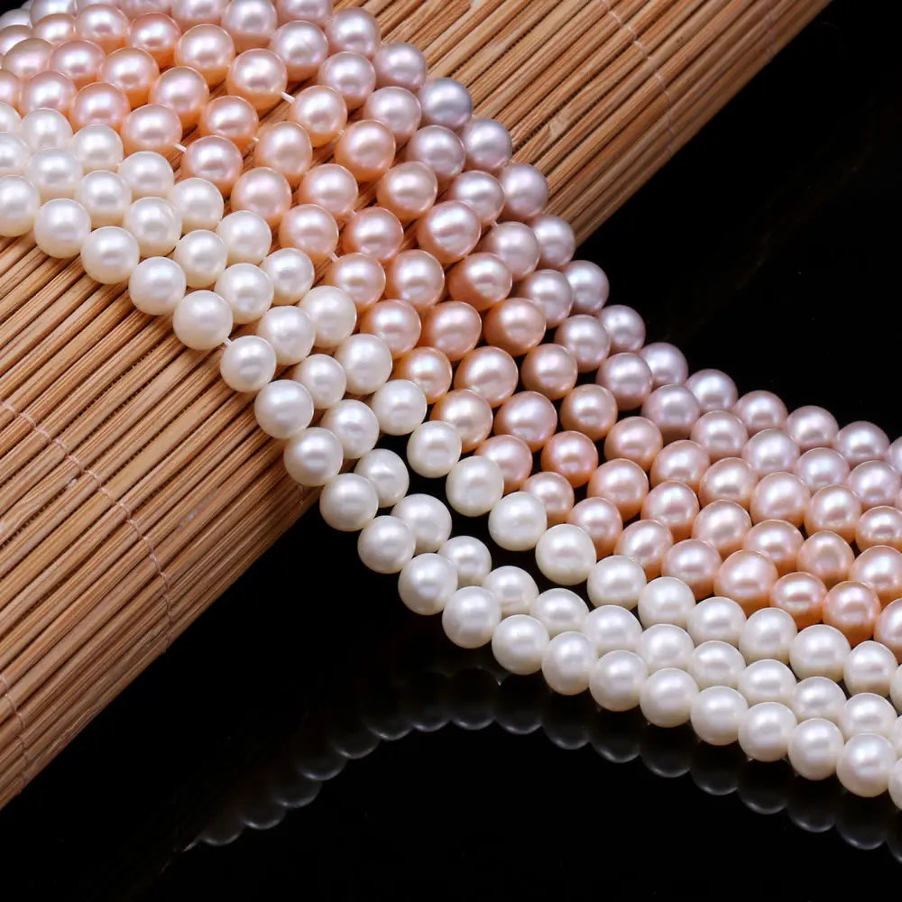 

100% Natural Freshwater Pearls Loose Spacer Bead Round Shape Pearl For Jewelry Making DIY Bracelet Neckalce Accessories