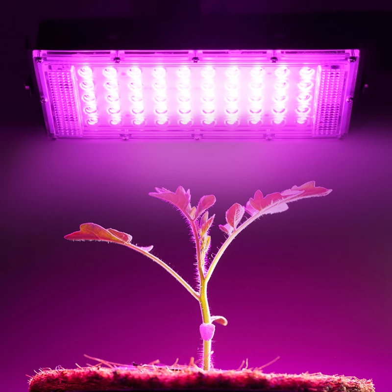 50W LED de luz de cultivo de espectro completo de 220V de la planta de inundación de la planta hidropónica de la planta de invernadero lámpara LED