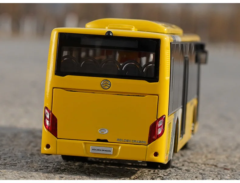 Authorized Authentic 1:42 diecast Gold-dragon stream public bus model, urban bus models for collection