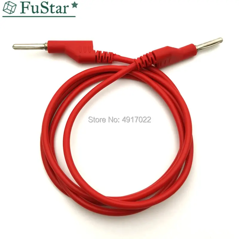 1pcs Double Ended Stackable 4MM Banana Plug Male Jack high Voltage Silicone Wire Multimeter Test Cable Lead Cord 1M Banana Jack