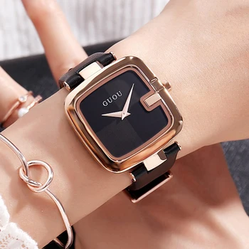 Guou Women's Watches 2020 Fashion Ladies Watches For Women Bracelet Watch Women Luxury Montre Femme Square Clock Saat