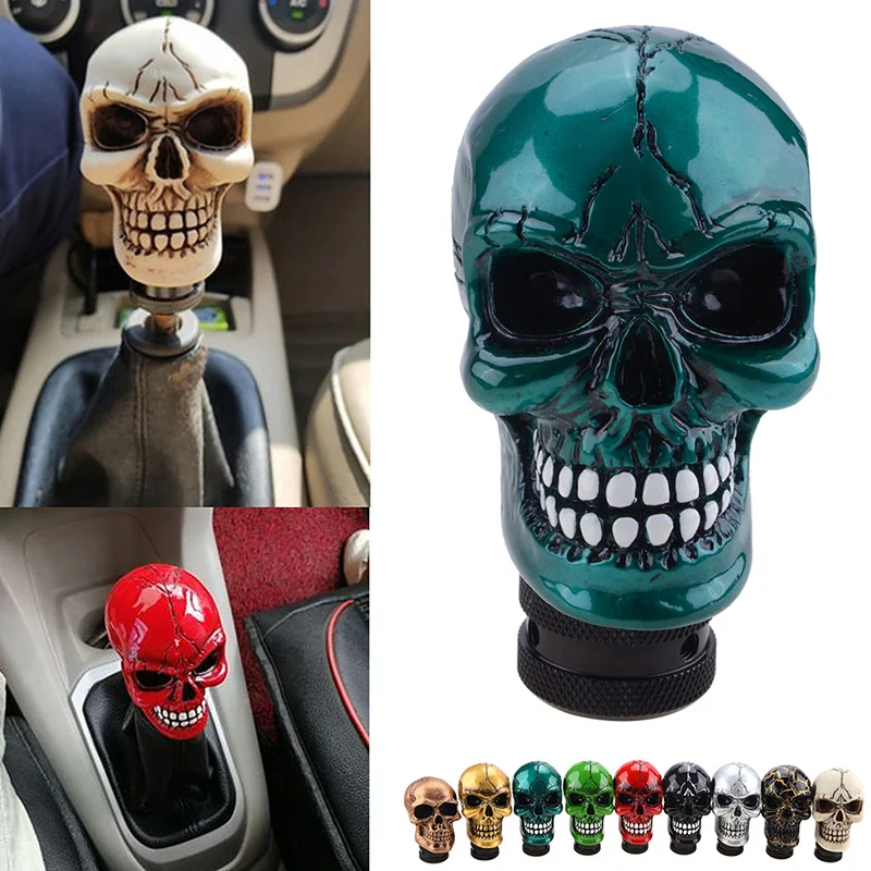 Skull Gear Shift Knob Universal Manual Shifter Lever Handle Alien Head Buck Teeth Pomo Marchas Car Accessories