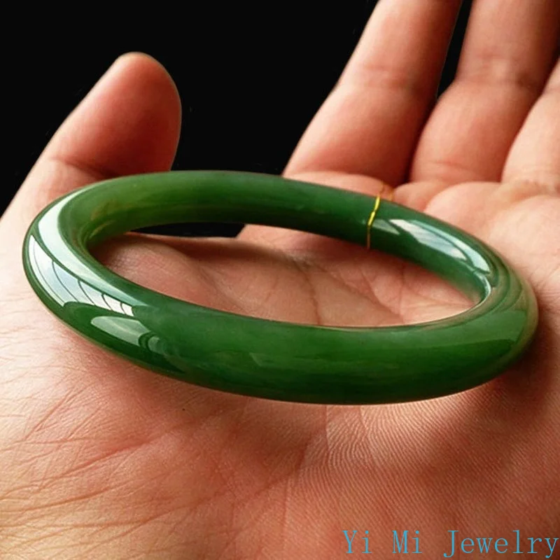 Natural Round Bracelet Women's Jasper Bracelet Full Green Jade Bracelet Green Thin Round Jade Bracelet  Jade Bangle Bracelet