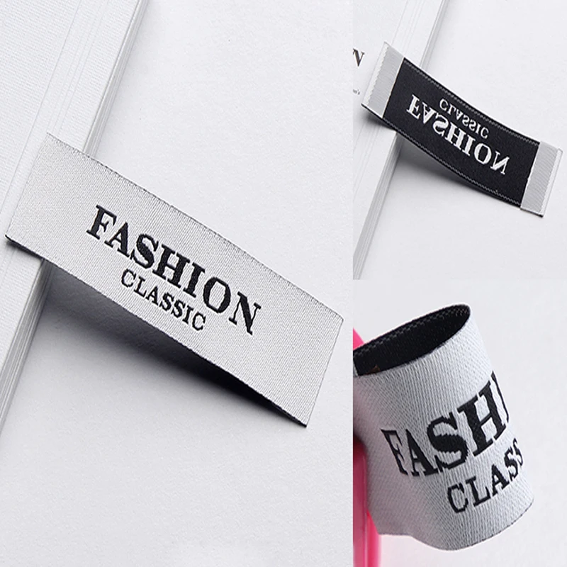 Free Shipping Customized Garment Shirt Jacket Labels/Woven Labels/Clothing Printed Label/Embroidered Tag With Cut 1000pcs a Lot