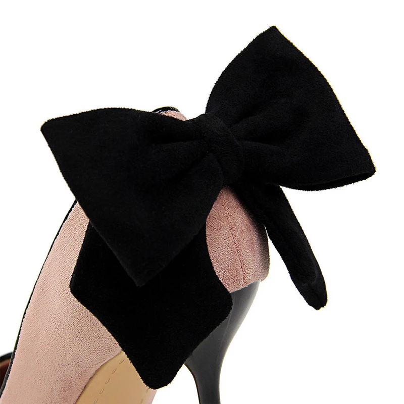 BIGTREE Shoes Bowknot Women Pumps Stiletto High Heels Suede Women Shoes Fashion Wedding Shoes Designer New Pointed Women Heels