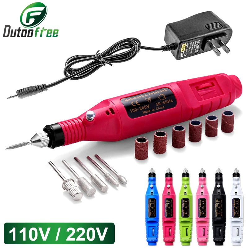 

3000-20000RPM USB Electric Nail Drill Machine Set Gel Polish Nail Set Nail Polish Set Variable Speed Electric Nail File Tool