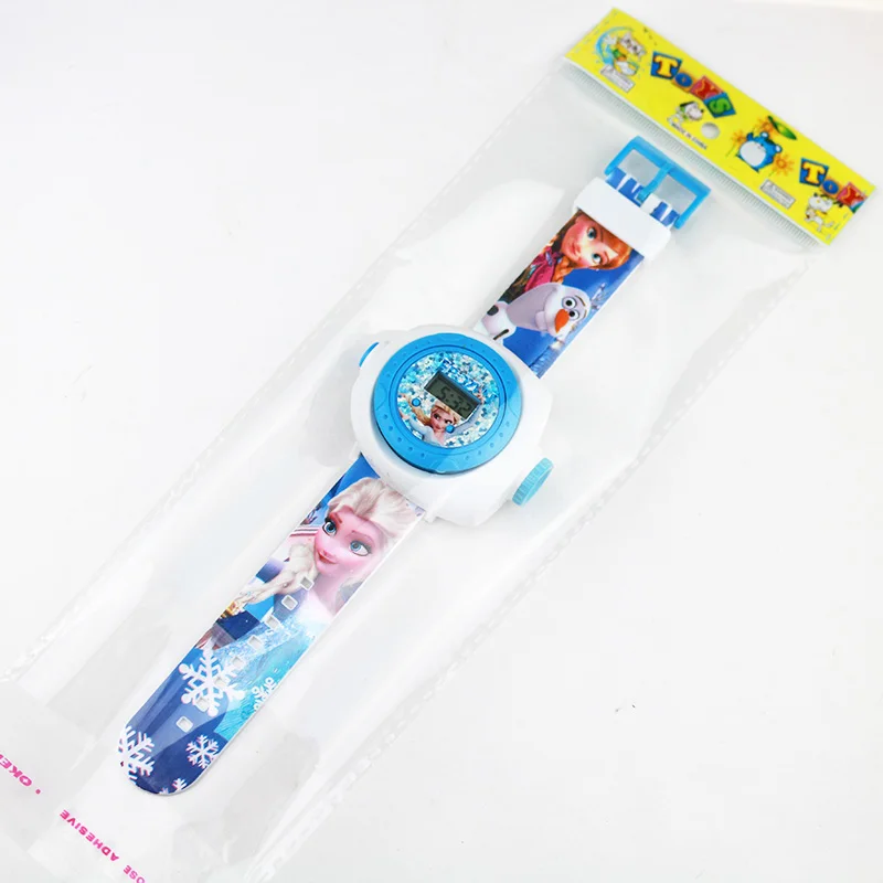 3D Projection Princess Elsa Girls Watches Kids Rubber Digital Minnie Children's Watch Boys Clock Wristwatches Gift Dropshipping